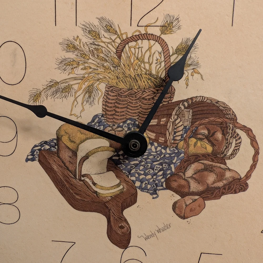 Vintage Wendy Wheeler Rustic Wooden Wall Clock